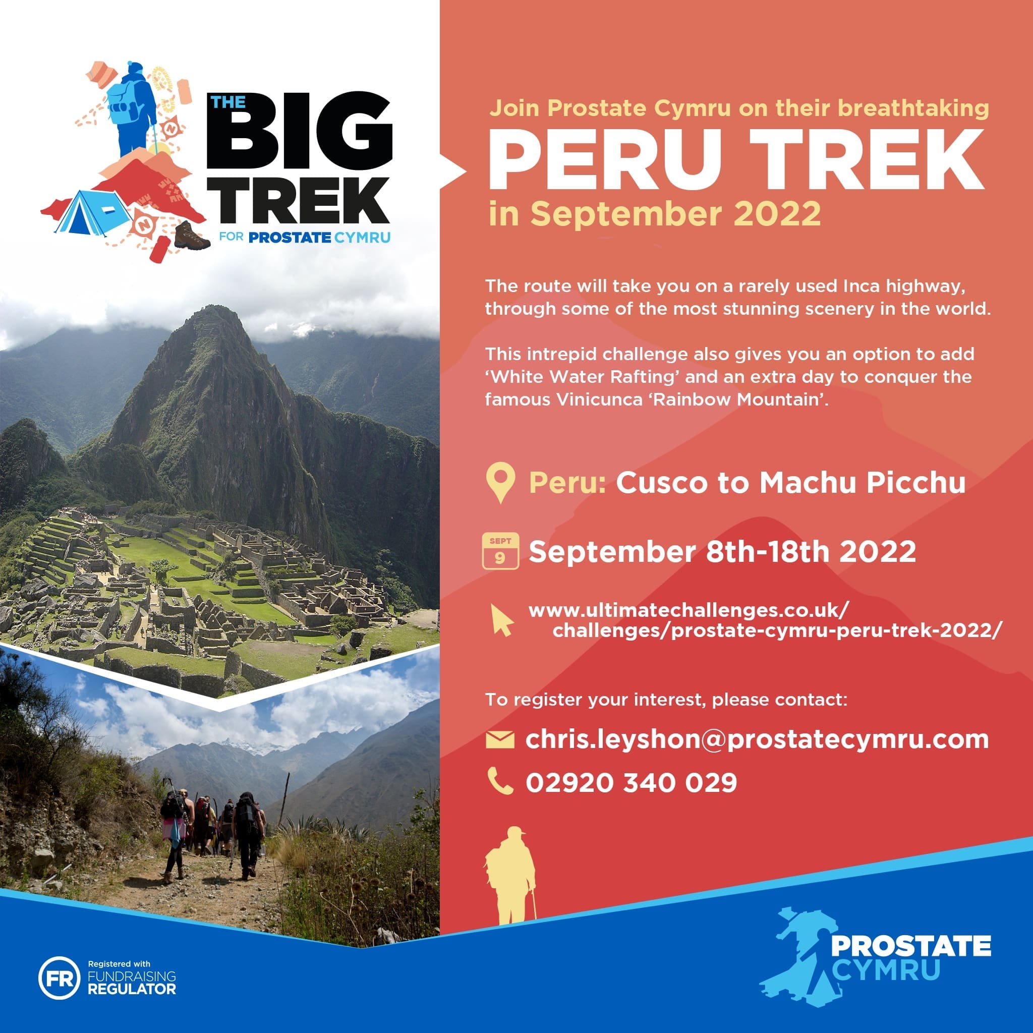 Prostate Cymru announce The Big Trek to Machu Picchu.